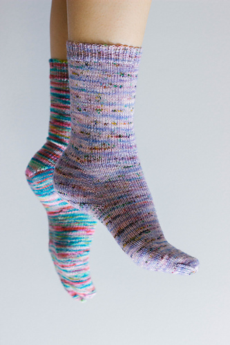 Two patterns for a basic cuff down or toe up adult sock