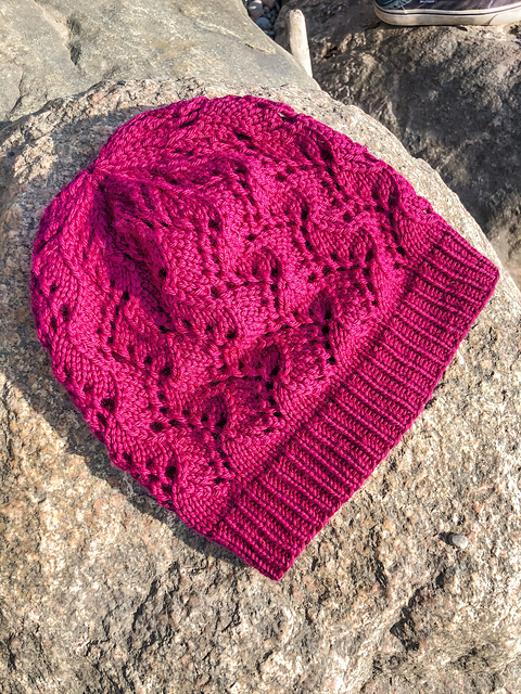 a magenta lace toque